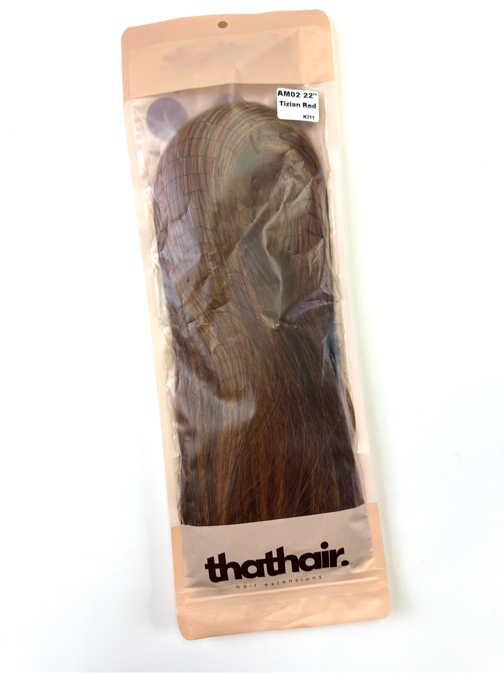 ThatHair 22” Tizian Red Halo Hair Extensions AM02 N311 Adjustable Wire Auburn